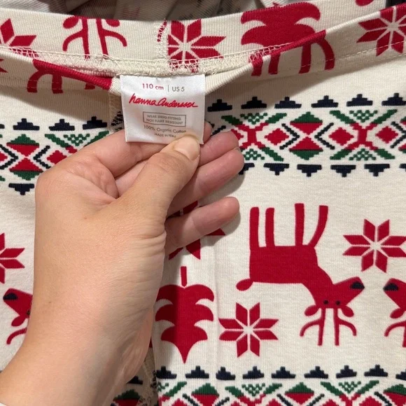 Hanna Andersson Kids 100% Cotton Dear Deer Holiday Long John Pajama 5 Christma - Picture 10 of 10